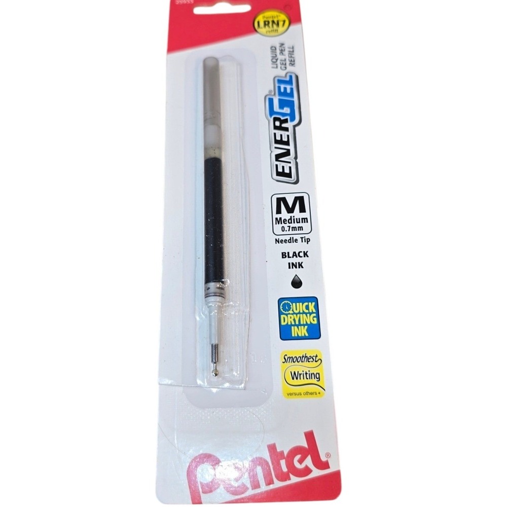 Pentel LRN7 refill Energel Liquid Gel Pen Refill 0.7mm Med Black‎ Ink Pack of 1